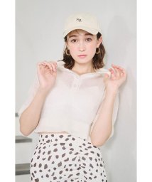 rienda(リエンダ)/シアーパフポロKnit TOP/WHT