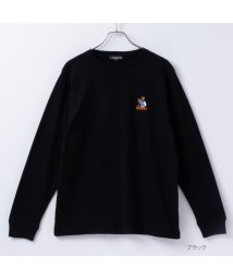 MAC HOUSE(men)(マックハウス（メンズ）)/T－GRAPHICS ティーグラフィックス ワンポイント刺繍長袖Tシャツ MC23－594－31T/ブラック