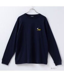 MAC HOUSE(men)(マックハウス（メンズ）)/T－GRAPHICS ティーグラフィックス ワンポイント刺繍長袖Tシャツ MC23－594－31T/ネイビー