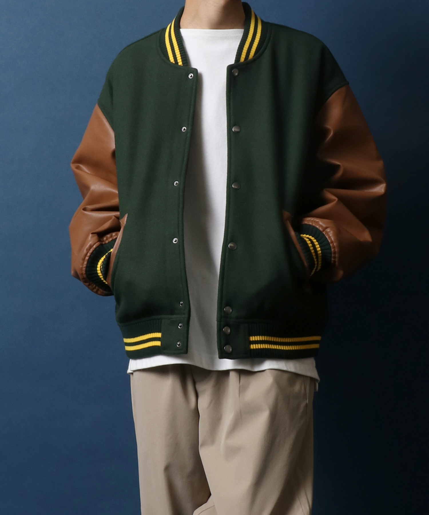 セール】【ANPAS】Melton Oversize Varsity Jacket/メルトン オーバー