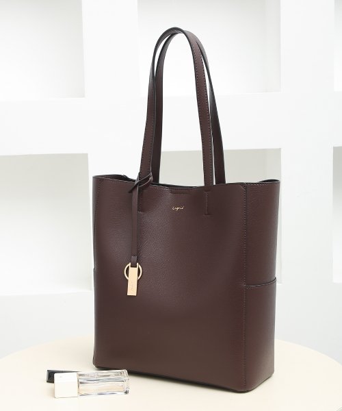 UNGRID bag(アングリッド　バッグ)/キーリングチャーム付き　ラージトートバッグ/DBRN