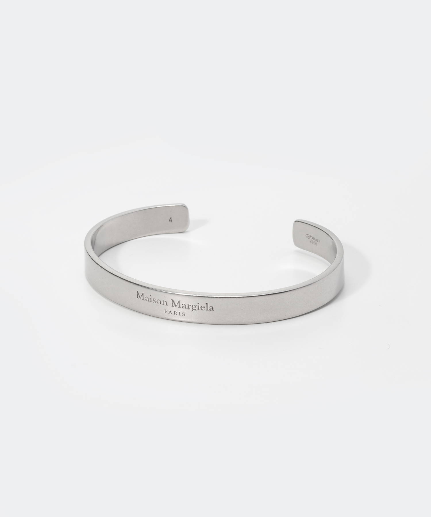 【新品未使用】 Maison Margiela メゾン マルジェラ ブレスレット アクセサリー Logo cuff ロゴカフ シルバー SM1UY0066SV0158 【01/PALLADIO BURATTATO】