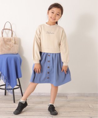 ikka kids/前ボタンスカートドッキングワンピース（120〜160cm）/505495169