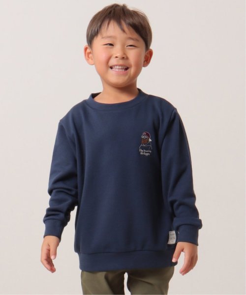 ikka kids(イッカ　キッズ)/ヒゲ刺繍裏毛トレーナー（120〜160cm）/ネイビー