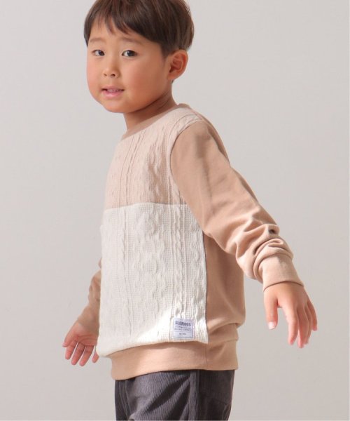 ikka kids(イッカ　キッズ)/ケーブルニットソーブロックストレーナー（120〜160cm）/ベージュ