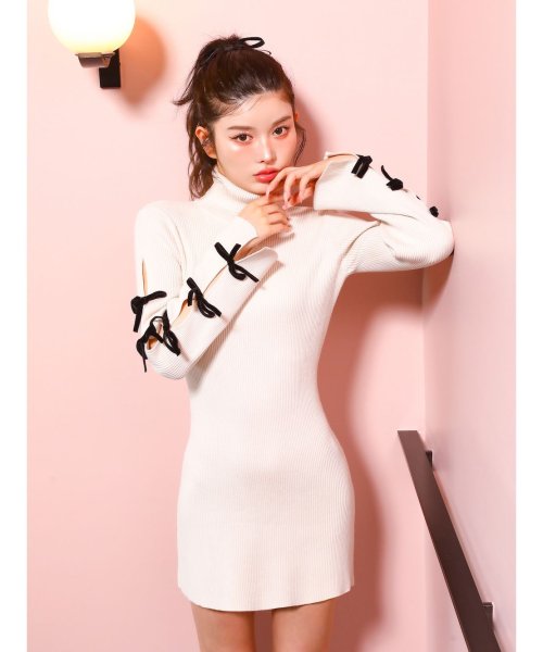 Darich(Darich) |アームリボンリブニットミニワンピース(505630270 