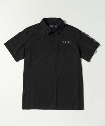 LUXEAKMPLUS(LUXEAKMPLUS)/LUXEAKMPLUS(リュクスエイケイエムプラス)ゴルフ バックロゴ半袖ポロシャツ/ブラック