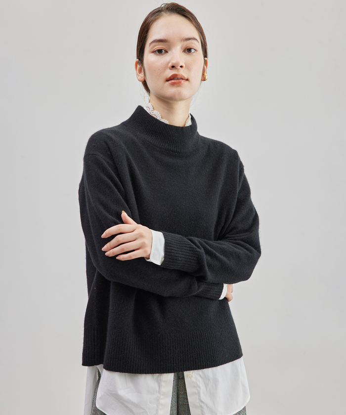 高評価】カシミヤブレンド ビルドネックニット(505646427) | ロペ(ROPE