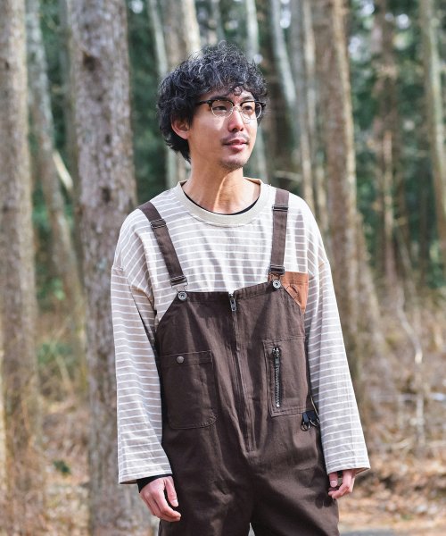 S'more(スモア)/【 S'more / BORDER POCKET L/S T SHIRTS 】 長袖tシャツ/ベージュ