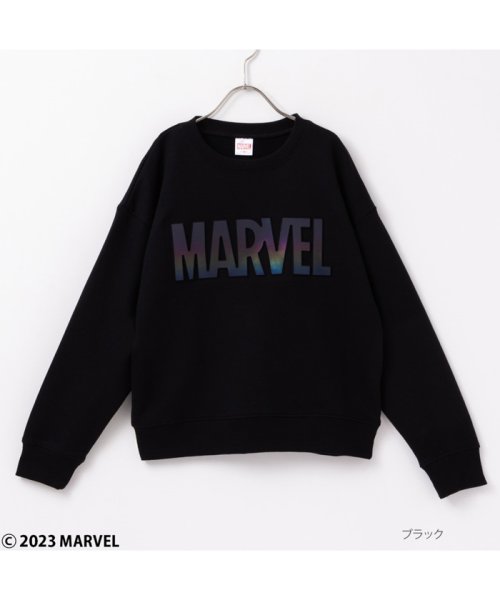 MAC HOUSE(kid's)(マックハウス（キッズ）)/MARVEL マーベル / エンボスロゴトレーナー 335114211/ブラック