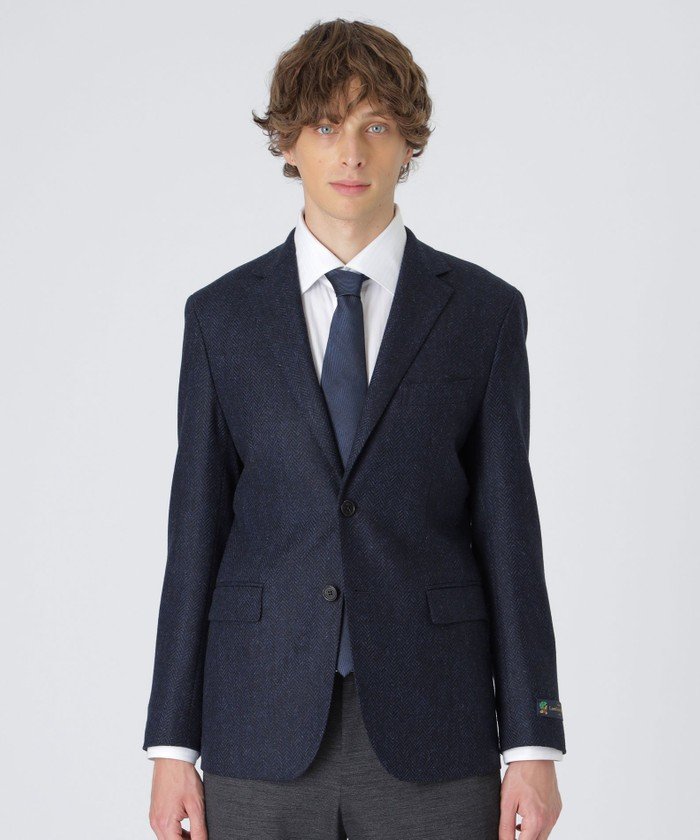 di Pray ネイビーヘリンボーンジャケット(505661511)｜HANKYU MEN