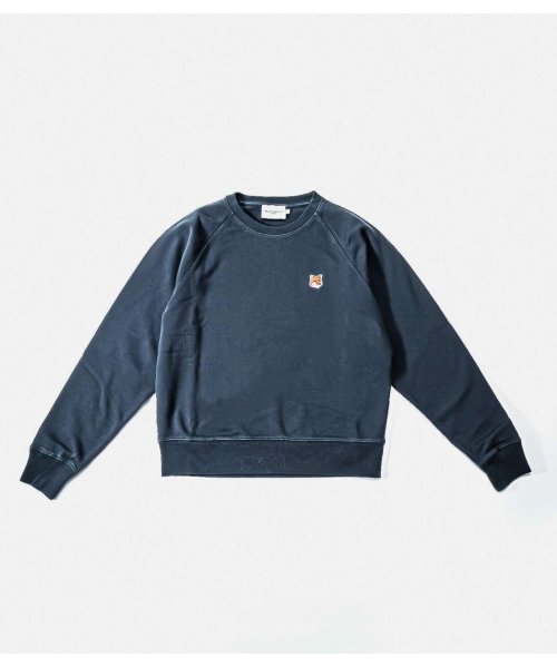 MAISON KITSUNE(メゾンキツネ)/メゾンキツネ MAISON KITSUNE AW00303KM0001 スウェット レディース フォックスヘッド パッチ アジャステッド トレーナー クルーネッ/ネイビー