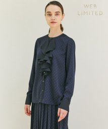 BEIGE，(ベイジ，)/【WEB限定】MAKALU / フリルブラウス/NAVY×BLACK