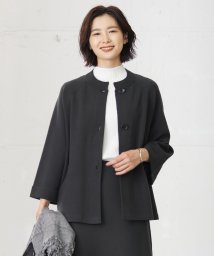 J.PRESS LADIES（LARGE SIZE）(J．プレス　レディス（大きいサイズ）)/【洗える】VIS/PE MILANO ニット ジャケット/グレー系