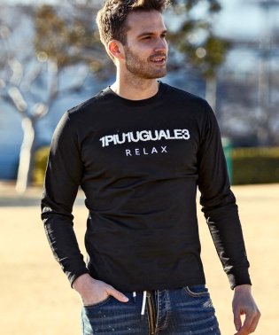 1PIU1UGUALE3 RELAX/1PIU1UGUALE3 RELAX(ウノピゥウノウグァーレトレ リラックス)ボアロゴ刺繍ロングTシャツ/505662771