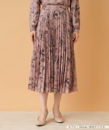 Leilian PLUS HOUSE(レリアンプラスハウス)/【セットアップ対応商品】フラワー柄プリーツスカート【ROCHAS Premiere】/ピンク