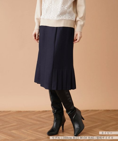 プリーツヘム切替スカ－ト 