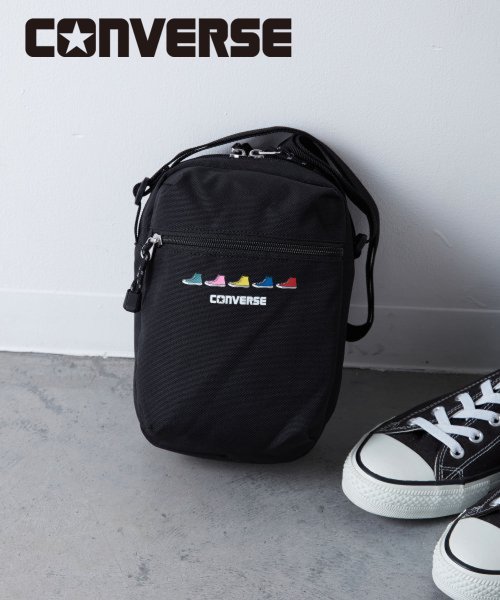 CONVERSE(CONVERSE)/CONVERSE SNERKER PRINT QUICK SHOULDER BAG/ブラック