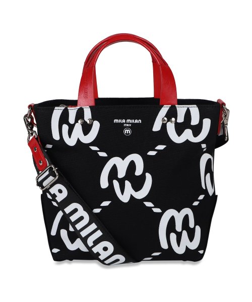 ミラ・ミラン mila milan バッグ トートバッグ ショルダーバッグ ミニ メンズ レディース ファスナー付き モノグラム ミミ ブラック ホワイト ネイ ミラ ミラン milan ミミ