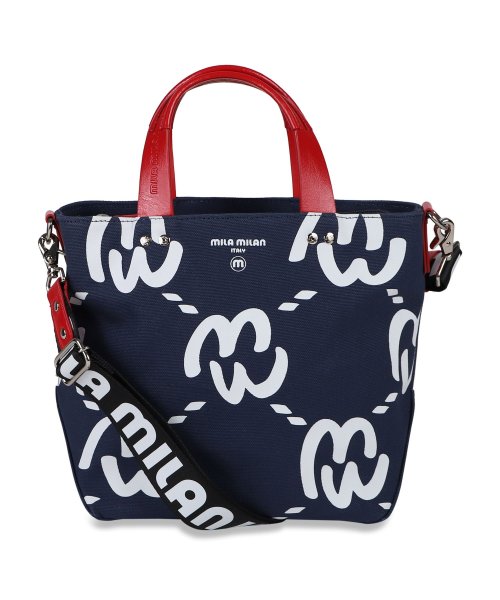 ミラ・ミラン mila milan バッグ トートバッグ ショルダーバッグ ミニ メンズ レディース ファスナー付き モノグラム ミミ ブラック ホワイト ネイ ミラ ミラン milan ミミ