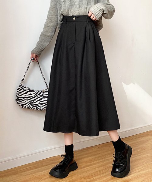 セール】ミモレ丈タックスカート レディース 10代 20代 30代 韓国  