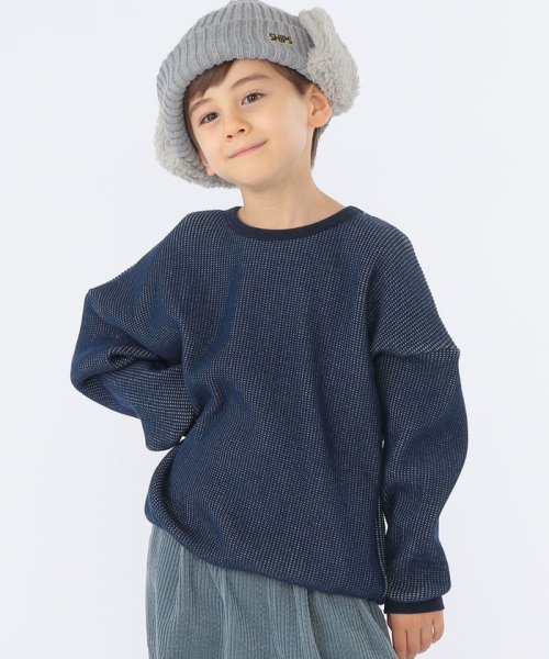 SHIPS KIDS(シップスキッズ)/SHIPS KIDS:100～130cm / ポコポコ ワッフル 長袖 カットソー/ネイビー