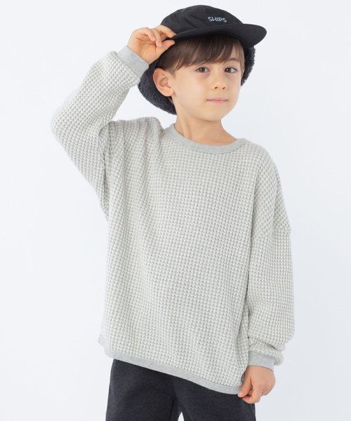 SHIPS KIDS(シップスキッズ)/SHIPS KIDS:100～130cm / ポコポコ ワッフル 長袖 カットソー/オフホワイト