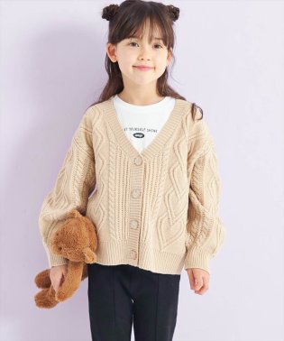 ANAP KIDS/ハートケーブルカーディガン+ロングTシャツセット/505667065