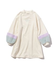 SHOO・LA・RUE(Kids) (シューラルーキッズ)/【110－140cm】袖配色エコファー使いワンピース/アイボリー（004）