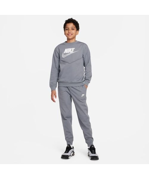 NIKE(NIKE)/K NSW TRACKSUIT POLY CREW HBR/SMOKEGREY/WHITE/WHITE