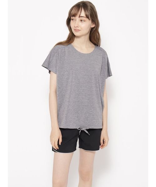 sanideiz TOKYO(サニデイズ トウキョウ)/ナイロンメッシュジャージ フレンチスリーブTシャツ LADIES/グレー