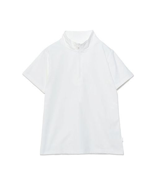 sanideiz TOKYO(サニデイズ トウキョウ)/コットンタッチ天竺  ハーフジップTシャツ LADIES/白