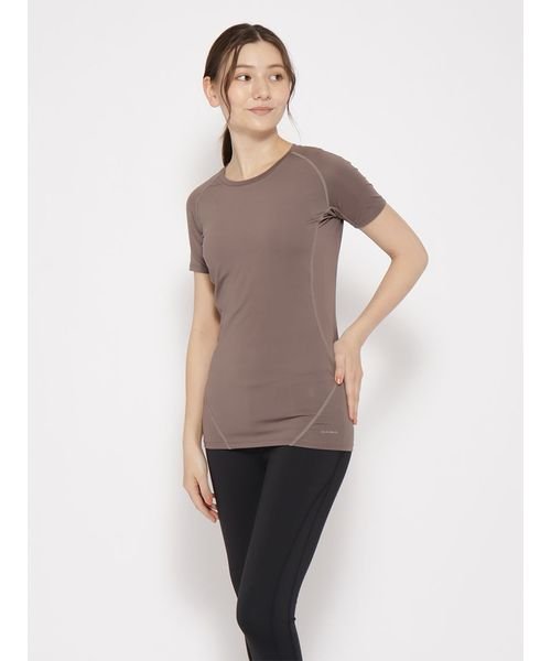 sanideiz TOKYO(サニデイズ トウキョウ)/ソフトコンプレッション クルーネックTシャツ LADIES/モカベージュ