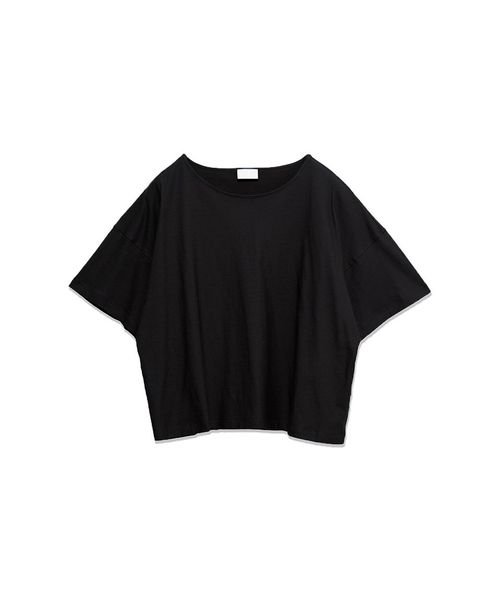 sanideiz TOKYO(サニデイズ トウキョウ)/スープルクールコットン 5分袖Tシャツ LADIES/黒