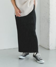 ITEMS URBANRESEARCH(アイテムズ アーバンリサーチ（レディース）)/セルフカットロングプリーツスカート/BLK