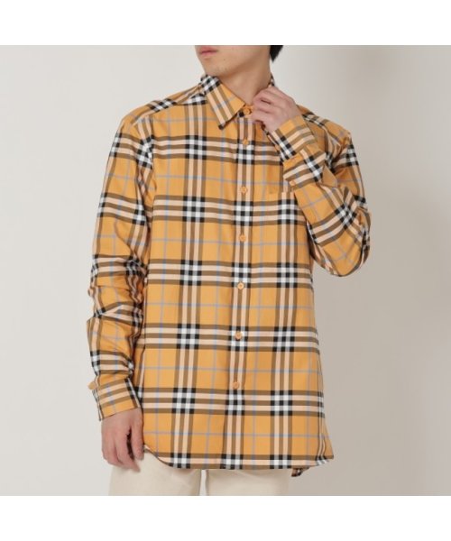 セール】バーバリー シャツ ブラウス 長袖シャツ オレンジ メンズ  