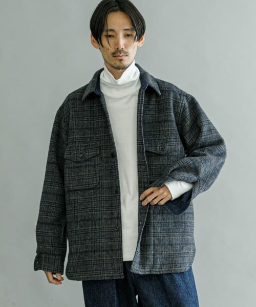 URBAN RESEARCH(アーバンリサーチ)/シャギーチェックCPOシャツジャケット/NAVYCH