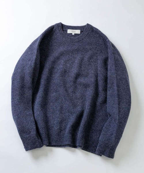 URBAN RESEARCH ROSSO(URBAN　RESEARCH　ROSSO（MEN）)/『XLサイズあり』シェットランドウールクルーネックニット/INDIGO