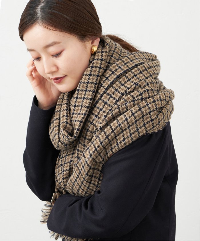 【LOVAT&GREEN/ロバットアンドグリーン】チェックウールストール