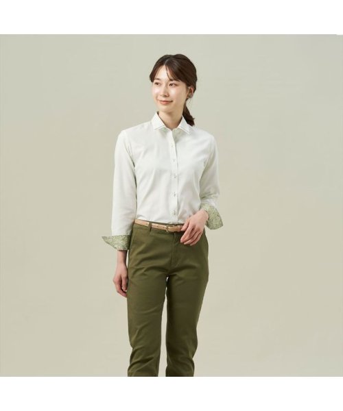 TOKYO SHIRTS(TOKYO SHIRTS)/形態安定 レギュラー衿 長袖 レディースシャツ/グリーン
