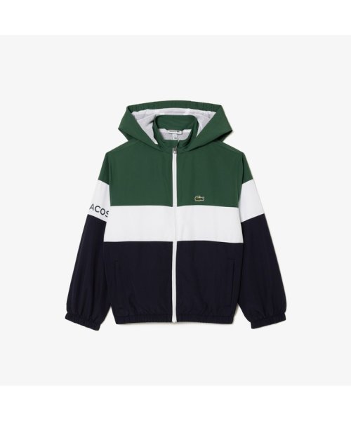 LACOSTE KIDS(ラコステ　キッズ)/BOYS カラーブロック撥水フードジャケット/グリーン