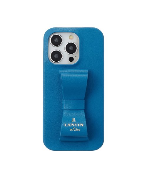 LANVIN en Bleu(Smartphone case)(ランバンオンブルー（スマホケース）)/Slim Wrap Case Stand & Ring Ribbon for iPhone 15 Pro [ Navy ]/ネイビー