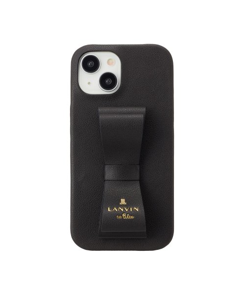 LANVIN en Bleu(Smartphone case)(ランバンオンブルー（スマホケース）)/Slim Wrap Case Stand & Ring Ribbon for iPhone 15 [ Black ]/ブラック
