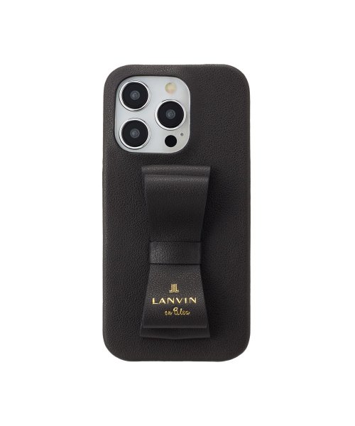 LANVIN en Bleu(Smartphone case)(ランバンオンブルー（スマホケース）)/Slim Wrap Case Stand & Ring Ribbon for iPhone 15 Pro [ Black ]/ブラック