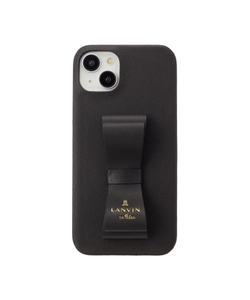 LANVIN en Bleu(Smartphone case)(ランバンオンブルー（スマホケース）)/Slim Wrap Case Stand & Ring Ribbon for iPhone 15 Plus [ Black ]/ブラック