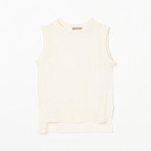 HELIOPOLE(エリオポール)/LINEN MIDDLEGAUGE CREW VEST/ホワイト