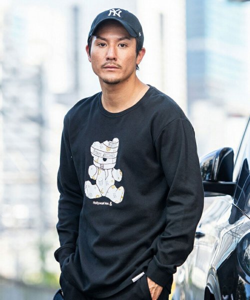 SB Select(エスビーセレクト)/Hollywood rich.& スムース定番パンクベアロンTEE 長袖Tシャツ/ブラック