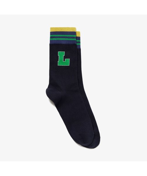 LACOSTE Mens(ラコステ　メンズ)/イニシャルジャカードショートソックス/ネイビー