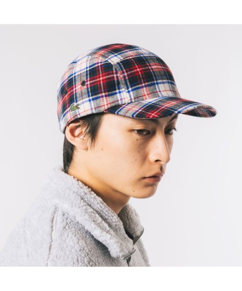 LACOSTE Mens(ラコステ　メンズ)/フランネルチェックジェットキャップ/ホワイト