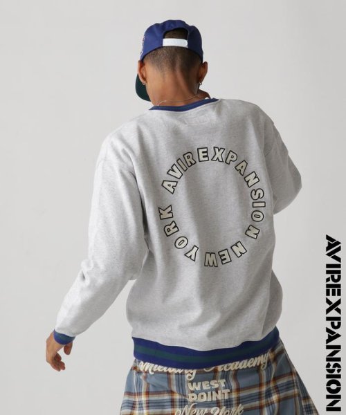 AVIREX(AVIREX)/《AVIREX × EXPANSION》 CIRCLE LOGO CREWNECK SWEAT / サークルロゴ クルーネック スウェット/ライトグレー3